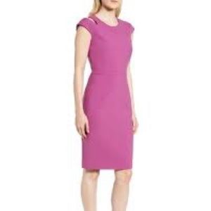 Boss Women's Dikena Ponte Sheath Dress Pink Size 0